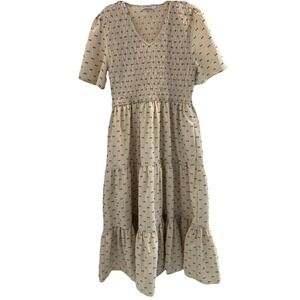 FEHRNVI Bohemian L Maxi Dress Hippie Boho Lined Smocking Cottagecore LDS Temple